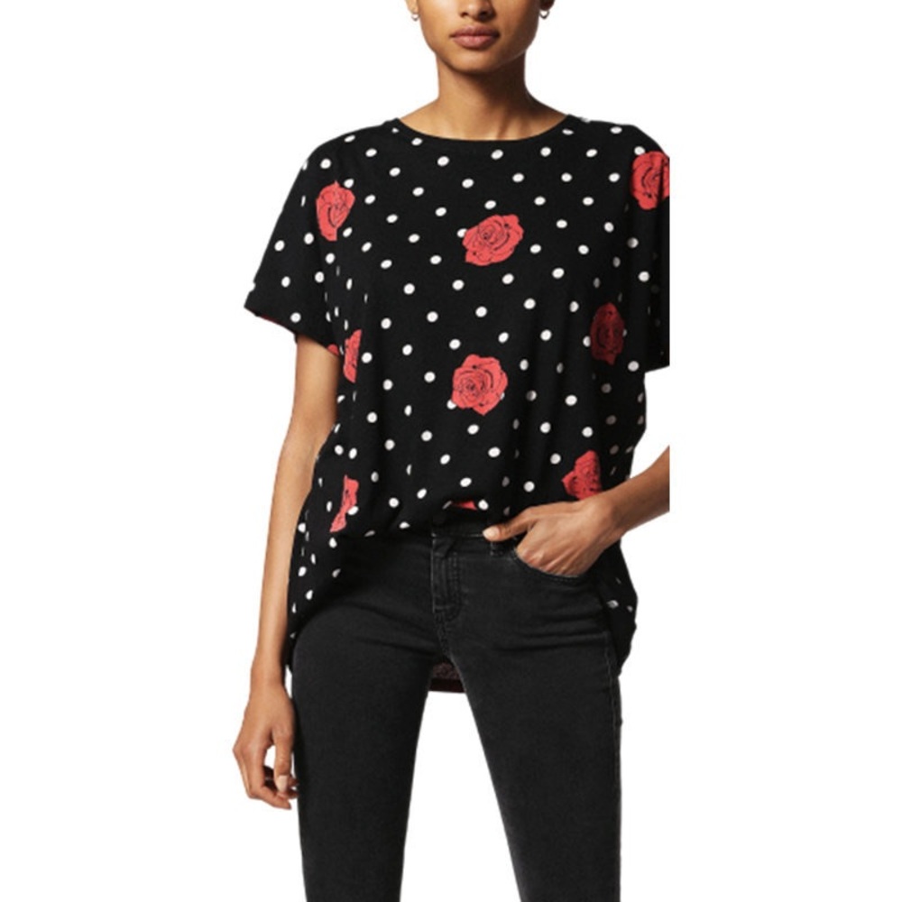 Diesel oversized rose and polka dot Hanna tee